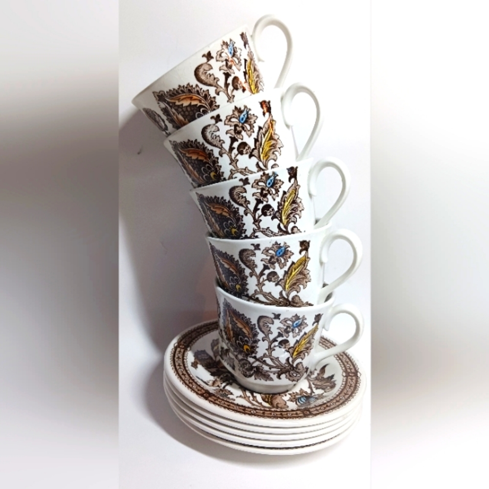 Ridgeway Staffordshire - Coffee service consisting of 5 porcelain cups w/saucers